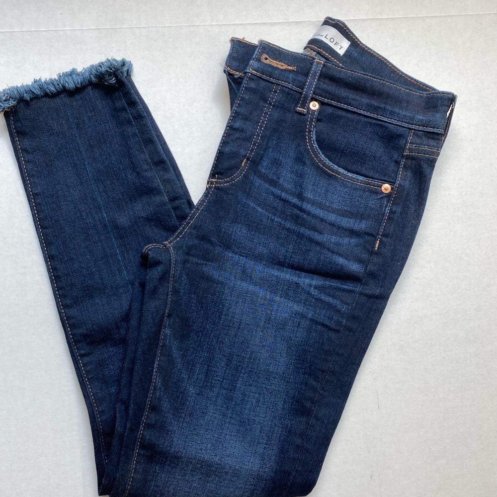 LOFT Modern Skinny Raw Hem Jeans